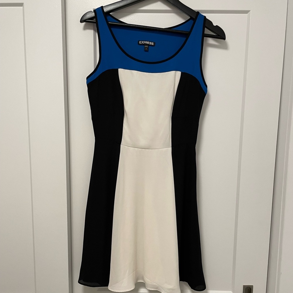 Express Color-block Fit & Flare dress
